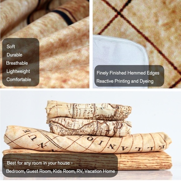 adidas Brown Map Print Duvet Cover Set - Picture 3 of 4